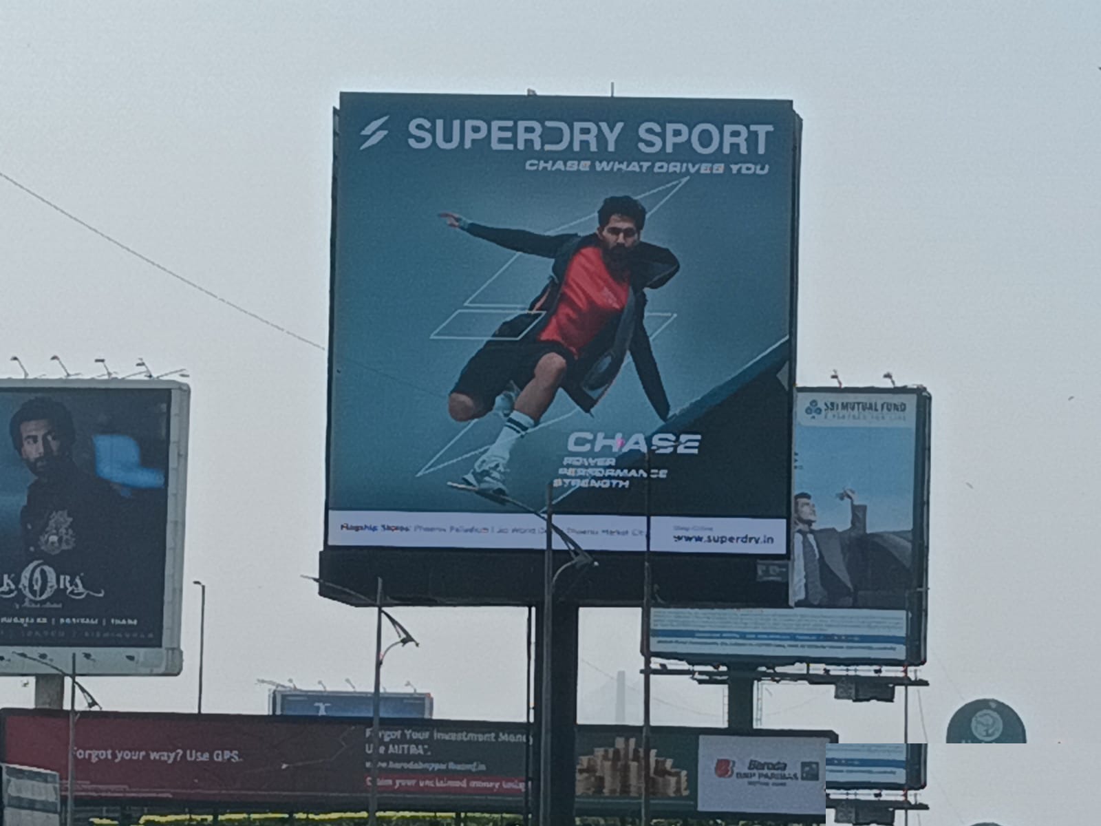 Superdry Sport billboard in India featuring Lakshya Lalwani